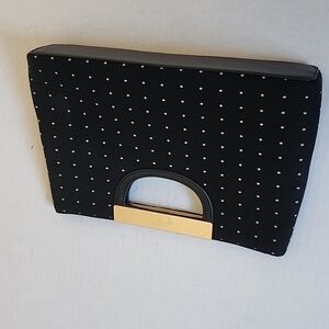 WHBM Black & White dot evening clutch purse